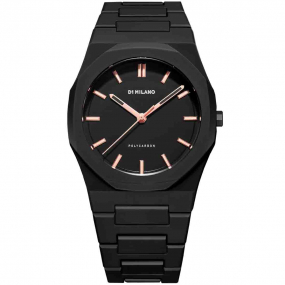 D1 Milano - Polycarbon Dawn Light - Homme  Quartz- cadran Noir- 40,5 mm - Polycarbonate - PCBJ12