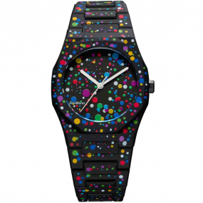 D1 Milano - Polycarbon Dot 01 - Homme  Quartz- cadran Noir- 37 mm - Polycarbonate - PCBU11