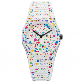 D1 Milano - Polycarbon Dot 02 - Homme  Quartz- cadran Blanc- 37 mm - Polycarbonate - PCBU12