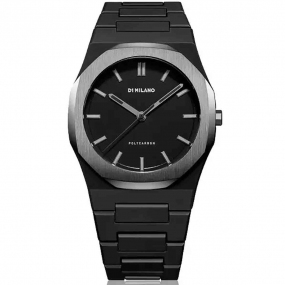 Montre D1 Milano Polycarbon Space Grey - Homme  Quartz- cadran Noir- 40,5 mm - Polycarbonate - PCBJ13