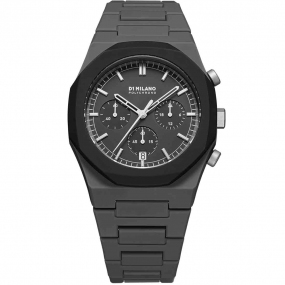 Montre D1 Milano Polychrono Black Blast - Homme  Quartz- cadran Gris Fonc- 40,5 mm - Polycarbonate - PHBJ04