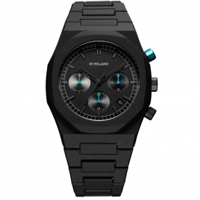 D1 Milano - Polychrono Characoal Black - Homme  Quartz- cadran Noir- 40,5 mm - Polycarbonate - PHBJ07