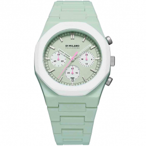 D1 Milano - Polychrono Green Blast - Homme  Quartz- cadran Vert pastel- 40,5 mm - Polycarbonate - PHBJ02