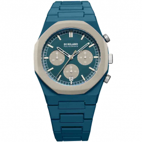 D1 Milano - Polychrono Petrol Blast - Homme  Quartz- cadran Bleu- 40,5 mm - Polycarbon Bleu & Gris - PHBJ06