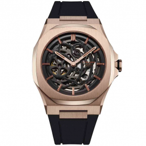 Montre D1 Milano Skeleton - Homme  Automatique- cadran - 41.5 mm - Acier et PVD Rose - SKRJ12