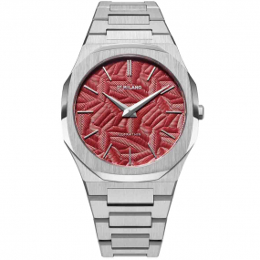 Montre D1 Milano Ultra Thin Barn Red - Unisexe  Quartz- cadran Rouge- 40 mm - Acier inoxydable - UTBJ33