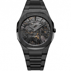 D1 Milano - Ultra Thin Black DLC - Homme  Quartz- cadran Carbone Noir- 40 mm - Acier et PVD Noir - UTBJ31