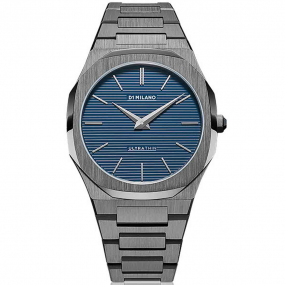 D1 Milano - Ultra Thin - Homme  Quartz- cadran Bleu- 40 mm - Acier et PVD - UTBJ12