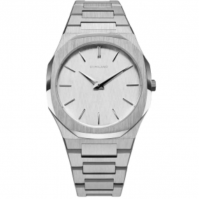 Montre D1 Milano Ultra Thin Linen - Homme  Quartz- cadran Argent- 40 mm - Acier inoxydable - UTBJ23