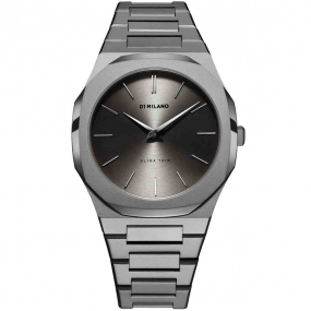 D1 Milano - Ultra Thin Monochrome Antracite - Homme  Quartz- cadran Gris- 40 mm - Acier et PVD - UTBJ22