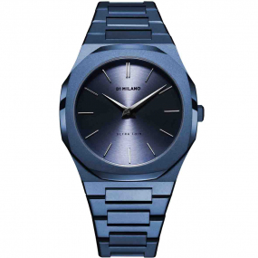 D1 Milano - Ultra Thin Monochrome Midnight - Homme  Quartz- cadran Bleu- 40 mm - Acier et PVD - UTBJ21