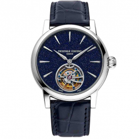 Montre Frdrique Constant Classic Tourbillon Manufacture Automatique Cadran Bleu nuit Bracelet Cuir - FC-980AV3H8