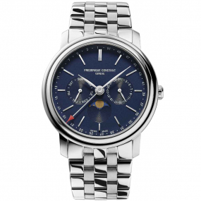 Montre Frdrique Constant Classics Business Timer Quartz Cadran Bleu nuit Bracelet Acier inoxydable - FC-270N4P6B