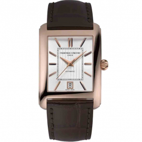 Frdrique Constant Promotion Carre Automatique Automatique Cadran Argent Bracelet Cuir - FC-303V4C4