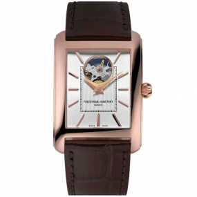 Frdrique Constant Promotion Carre Heart Beat Automatique Automatique Cadran Argent Bracelet Cuir - FC-311S4C4