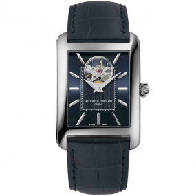 Frdrique Constant Promotion Carre Heart Beat Automatique Automatique Cadran Bleu fonc Bracelet Cuir - FC-311N4C6