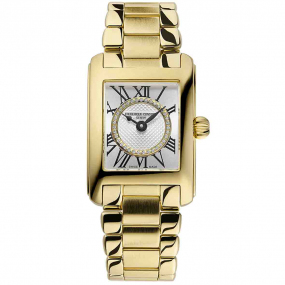 Montre Frdrique Constant Classics Carre Ladies Quartz Cadran Blanc Bracelet Acier et plaqu or - FC-200MCDC25B