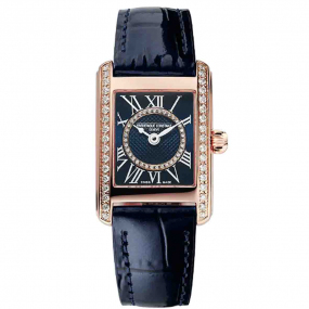 Montre Frdrique Constant Classics Carre Ladies Quartz Cadran Bleu nuit Bracelet Cuir - FC-200NMCDCD14