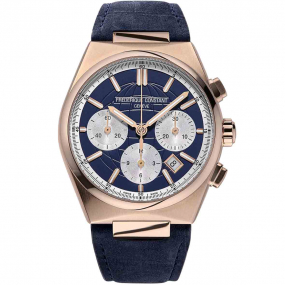 Montre Frdrique Constant Highlife Chronograph Automatic Automatique Cadran Bleu Bracelet Cuir - FC-391NS4NH4