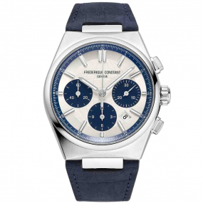 Montre Frdrique Constant Highlife Chronograph Automatic Panda Ltd ED. Automatique Cadran Argent Bracelet Cuir - FC-391WN4NH6