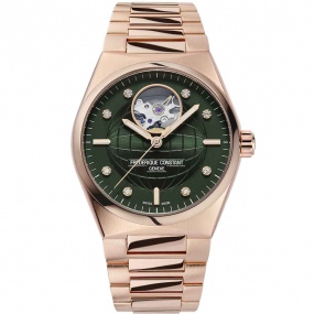 Montre Frdrique Constant Highlife Ladies Automatic Heart Beat Automatique Cadran Vert fonc Bracelet Plaquage or rose - FC-310MPGRD2NH4B