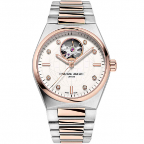 Frdrique Constant Ladies Automatique Cadran Blanc Bracelet Acier poli PVD Rose - FC-310VD2NH2B