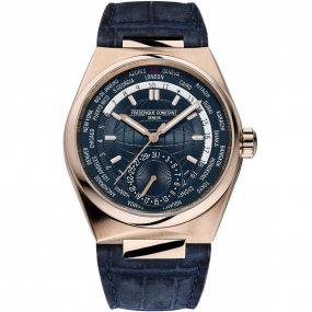 Montre Frdrique Constant Highlife Worldtimer Manufacture Automatique Cadran Bleu Bracelet Cuir faon Alligator - FC-718BL4NH9