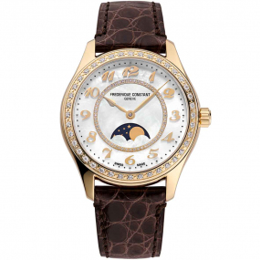 Montre Frdrique Constant Ladies Automatic Moonphase  Automatique Cadran Nacr Bracelet Cuir - FC-331MPWD3BD5