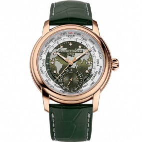 Montre Frdrique Constant Manufacture Classic Worldtimer Automatique Cadran Vert Bracelet Cuir - FC-718KWWM4H9