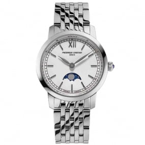 Montre Frdrique Constant Slimline Ladies Moonphase  Quartz Cadran Blanc Bracelet Acier inoxydable - FC-206SW1S6B