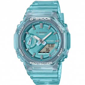 Montre GShock Classic Lady - Srie GMA-S - Transparent Bleu 46.2 x 42.9 mm- GMA-S2100SK-2A