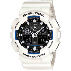 Montre GShock Classic - Srie GA-100 - Blanc 55  51.2 mm- GA-100B-7A