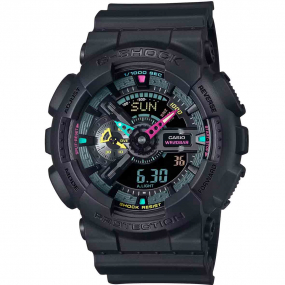 Montre GShock Classic - Srie GA-110 - Noir & Fluo 55 x 51.2 mm- GA-110MF-1A