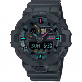 Montre GShock Classic - Srie GA-700 - Noir & Fluo 57.5 x 53.4 mm- GA-700MF-1A