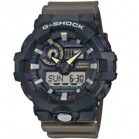 Montre GShock Classic - Srie GA-700 - Noir & Kaki 57.5 x 53.4 mm- GA-710TU-1A3