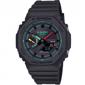 Montre GShock Classic - Srie GA-B2100 Solaire - Noir & Fluo 48.5 x 45.4 mm- GA-B2100MF-1A