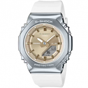 Montre GShock G-Steel Lady - Srie GM-S2100 - Blanc & Dore 46 x 40.2 mm- GM-S2110-7A9