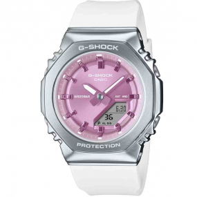 Montre GShock G-Steel Lady - Srie GM-S2100 - Blanc & Rose 46 x 40.2 mm- GM-S2110-7A6