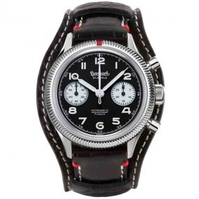 Hanhart - 417 ES - 39 mm - Flyback Panda - 1954 - Croco Noir Mcanique diamtre 39 mm- H701.211-7010-croconoir