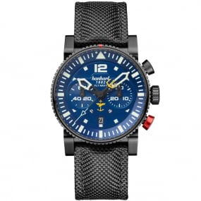 Montre Hanhart Primus Fly Navy PVD MFG3 Automatique diamtre 44 mm- 740L.370-3020