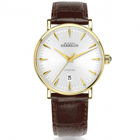 Montre Herbelin Inspiration  Automatique Cadran Argent Bracelet Cuir - 1647P11MA