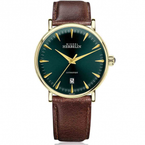 Montre Herbelin Inspiration  Automatique Cadran Vert Bracelet Cuir - 1647P16BR