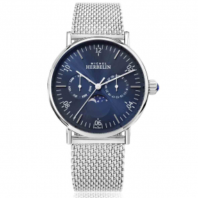 Montre Herbelin Inspiration  Quartz Cadran Bleu Bracelet Acier Maille Milanaise - 12747/AP15B