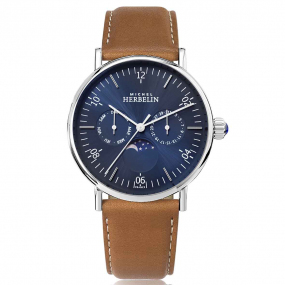 Montre Herbelin Inspiration  Quartz Cadran Bleu Bracelet Cuir - 12747/AP15GO