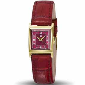 Montre Lip C18 - Femme - cadran Bordeaux-  - acier dor 316 L poli et bross - 671622