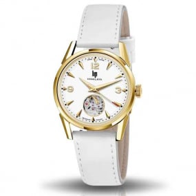 Montre Lip Himalaya 33 mm cur battant - Femme - cadran Blanc- 33.5 mm - Acier et plaqu or - 671690