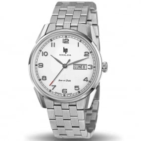 Montre Lip Himalaya 40 mm Jour date - Homme - cadran Blanc- 40 mm - Acier - 671672