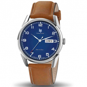 Montre Lip - 40 mm Jour date - Homme - cadran Bleu- 40 mm - Acier - 671705