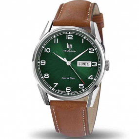 Montre Lip Himalaya 40 mm Jour date  - Homme - cadran Vert fonc- 40 mm - Acier 316L - 671715