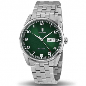 Montre Lip - 40 mm Jour date  - Homme - cadran Vert fonc- 40 mm - Acier 316L - 671716